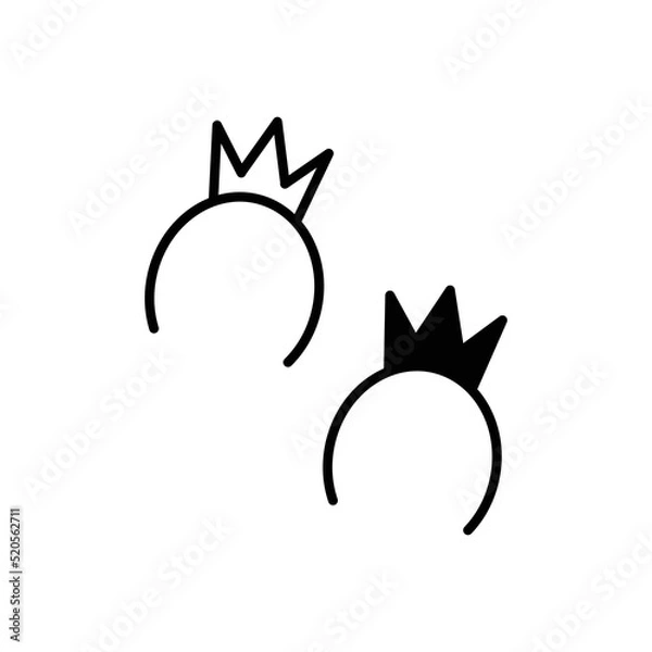 Fototapeta Headband Icon Sign Vector Isolated on White Artboard