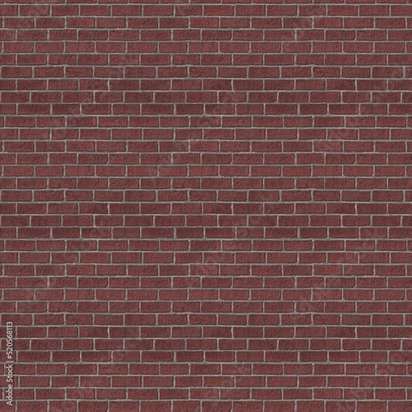 Obraz Brick wall texture. Old red brick wall background. 3d Render.