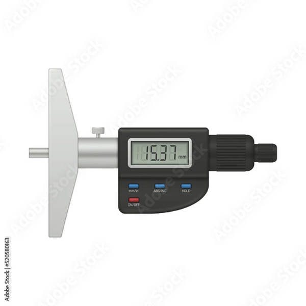 Fototapeta Digital depth gauge. Depth measurement tool. Vector illustration.