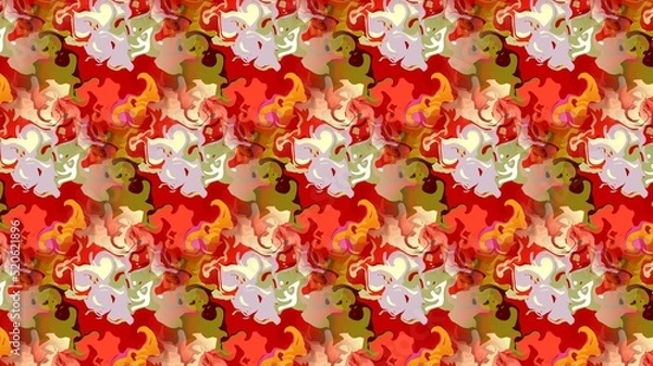 Fototapeta Design for curtains, T shirt, bed sheet, table cloth, carpet, tiles, sari and fabric print. 3d Textile art. Best wallpaper. Floral seamless pattern. Popular fashion design. Wall tile. Abstract art.