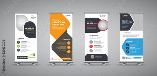 Fototapeta Professional roll up stand banner template design roll up vertical banner template design