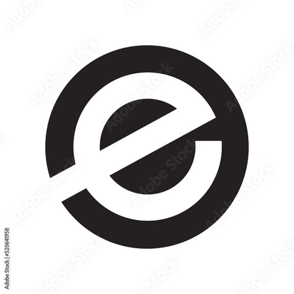 Obraz Letter e logo icon vector in a circle 