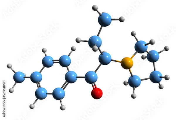 Fototapeta 3D image of MPBP skeletal formula - molecular chemical structure of  stimulant isolated on white background
