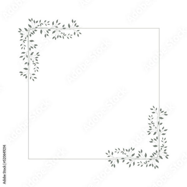 Fototapeta leaves frame, graphic design element
