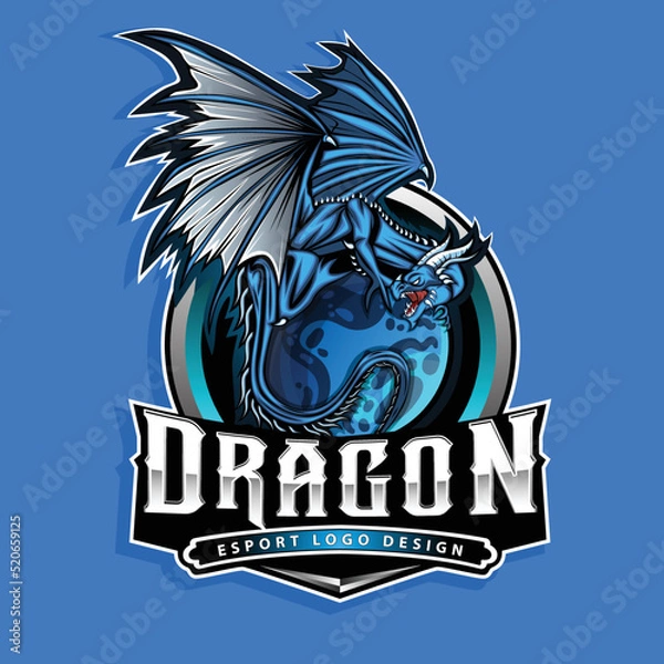 Obraz dragon esports logo design
