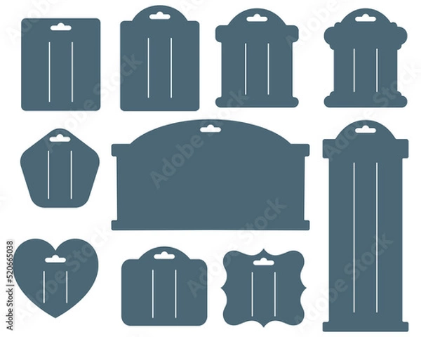 Fototapeta Hair bow display cards with holes. Accessory templates. Vector set.