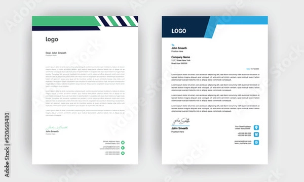 Fototapeta Professional business style letterhead template design