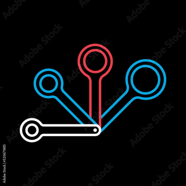 Fototapeta Measuring spoons vector icon. Kitchen appliance