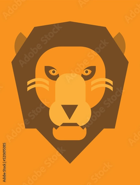 Obraz lion head vector in flat style