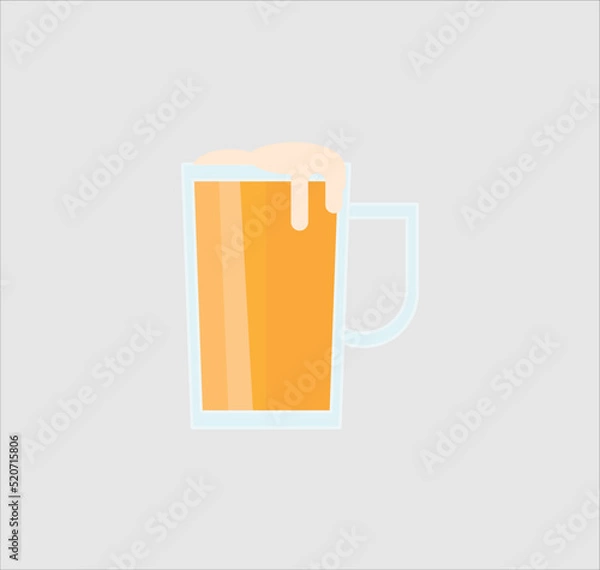 Obraz  beer glasses flat style icons. Vector illustration