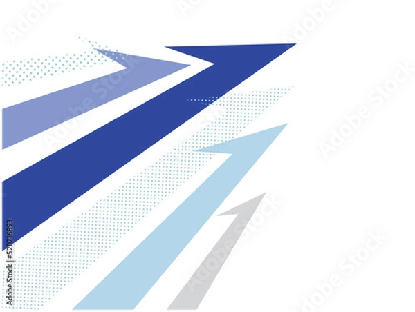 Fototapeta 右向きに上昇する矢印の背景　ブルー