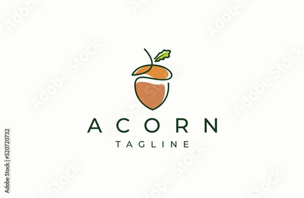 Obraz Acorn logo icon design template flat vector illustration