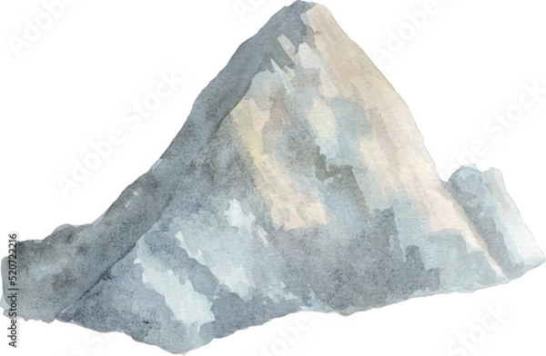 Obraz Vector of Mountain inspired from Mount Everest, watercolor traditional painting