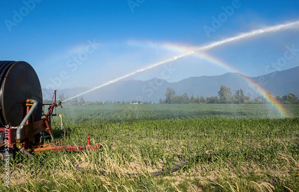 Obraz Water cannon machine watering corn fields