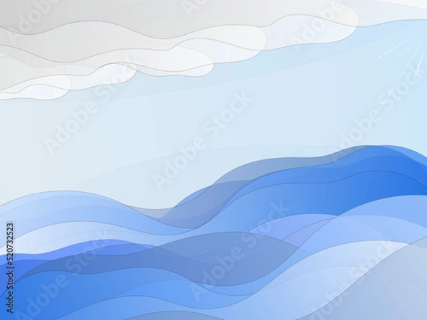 Fototapeta Nature layers Graphic for inspiration, for creative idea, for vector design. 
Vector objects for background design. 
Somewhere on ocean.