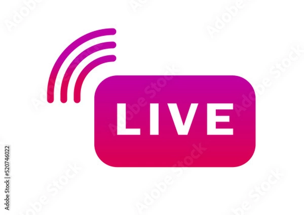 Fototapeta ライブ配信のシンプルなイラスト　グラデーション