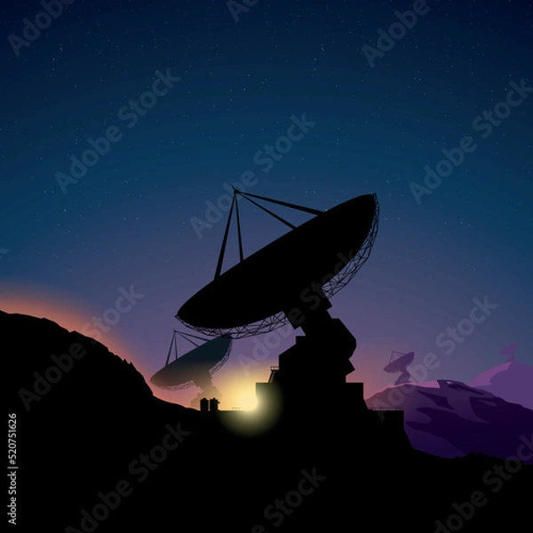 Fototapeta big space telescopes pointed to deep space