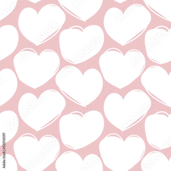 Obraz Heart shaped brush stroke seamless pattern design