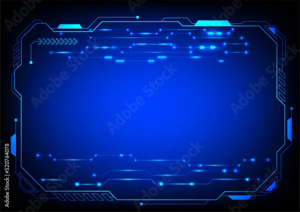 Fototapeta graphics design circuit diagram digital system for network futuristic style glow vector illustration