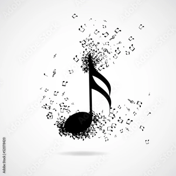Obraz Music note with burst effect