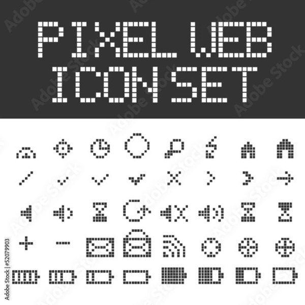 Obraz Vector pixel web icons set
