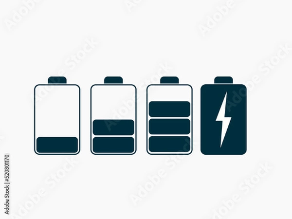 Obraz battery icon set isolated vector illustration