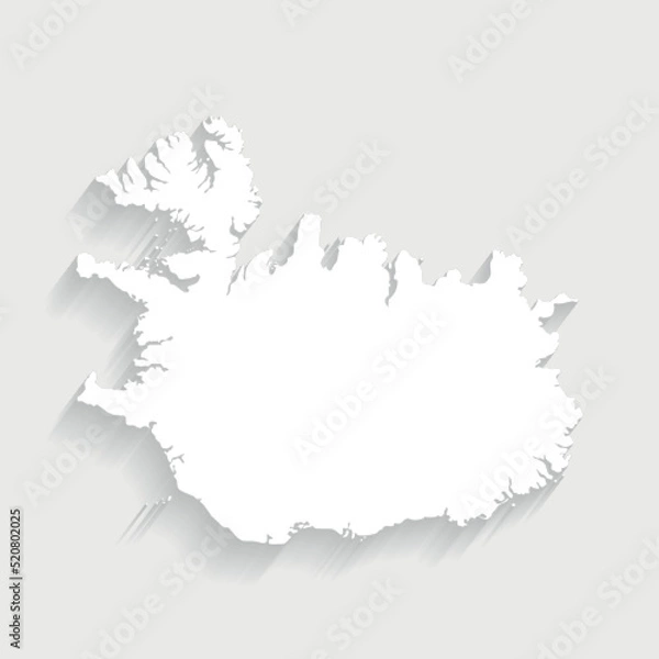 Obraz Simple white Iceland map on gray background, vector