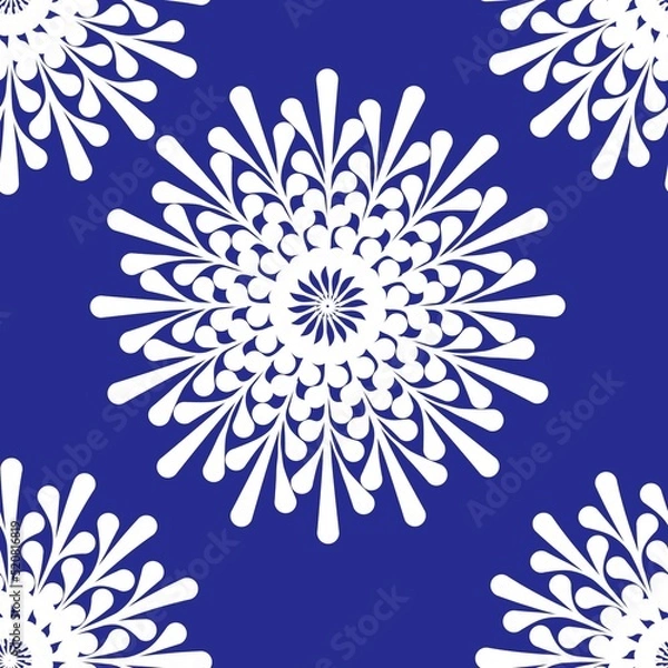 Fototapeta mandala seamless abstract pattern background fabric design print wrapping paper digital illustration texture wallpaper 