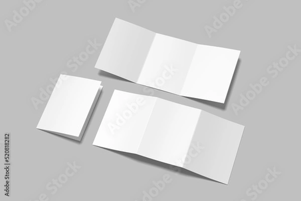 Fototapeta A5 Trifold Brochure Blank Mockup