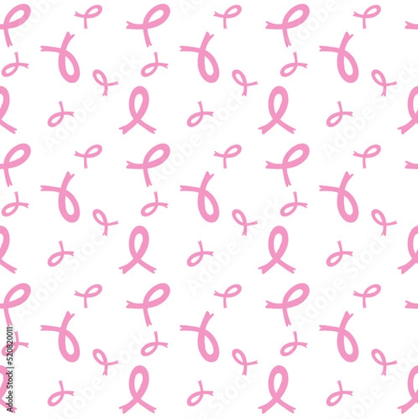 Obraz Breast cancer awareness seamless pattern background. design. Vector. Illustration.
