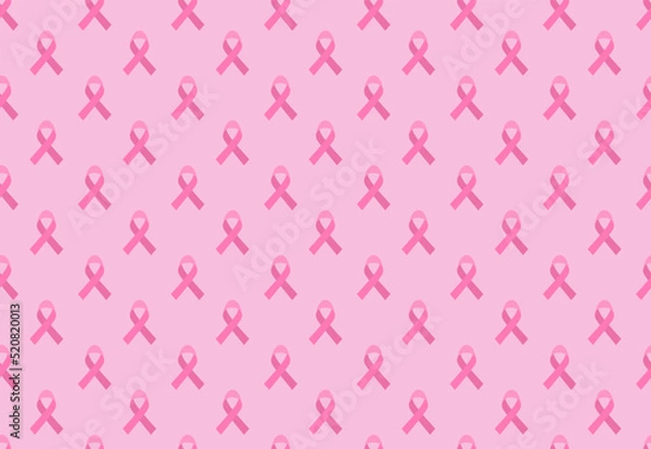 Obraz Breast cancer awareness seamless pattern background. design. Vector. Illustration.