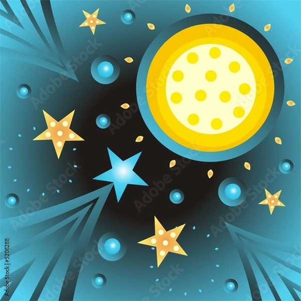 Obraz Abstract moon and stars