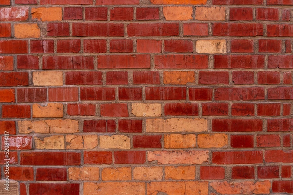Obraz red, brown brick wall structure 