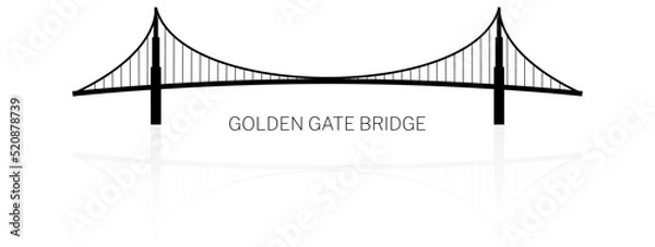 Fototapeta vectorized and stylized illustration of the golden gate bridge