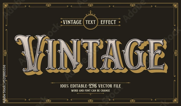 Fototapeta Creative editable vintage text effect vector 