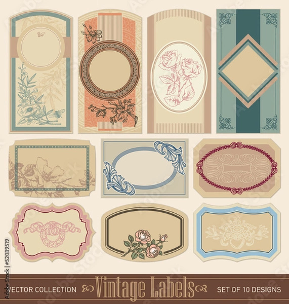 Obraz vintage labels set (vector)