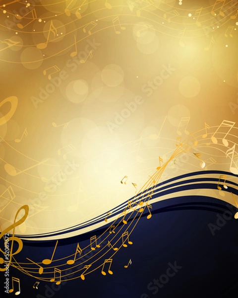 Obraz Vector Background with Music notes