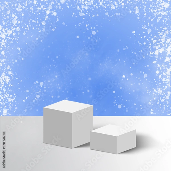 Fototapeta empty podium with winter theme for beverage products background