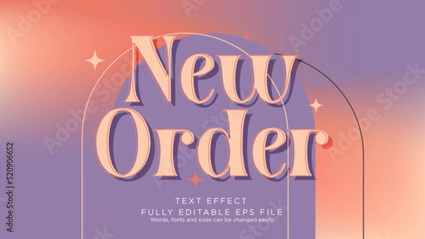 Fototapeta New Order Text Effect Font Type