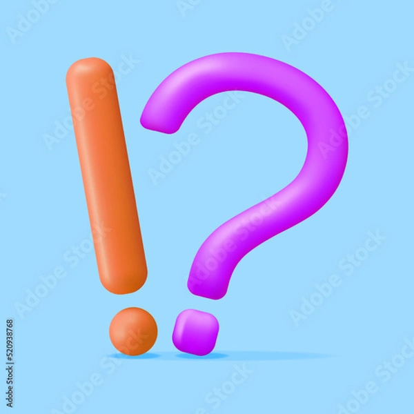 Fototapeta 3d Question and Exclamation Marks
