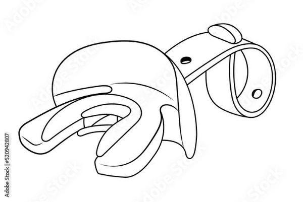 Obraz Football mouthguard vector sketch illustration.
