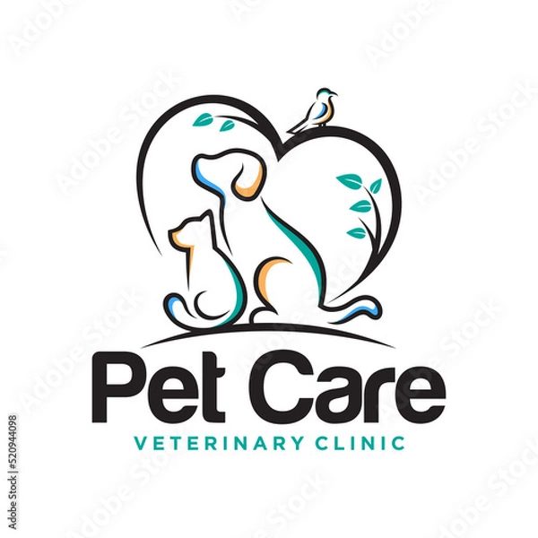 Obraz Animal and Pet Logo Design Vector Template