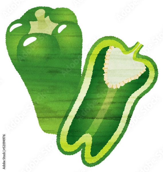 Obraz 水彩風のピーマン