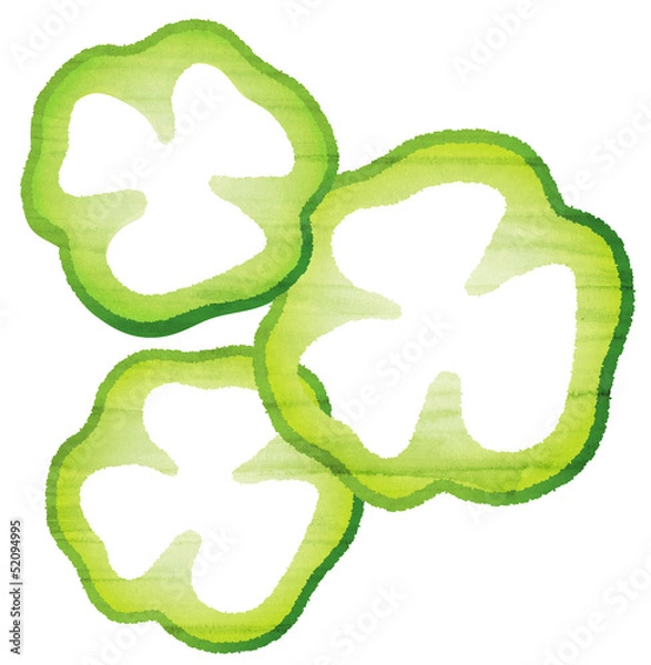 Obraz 水彩風 スライスしたピーマン