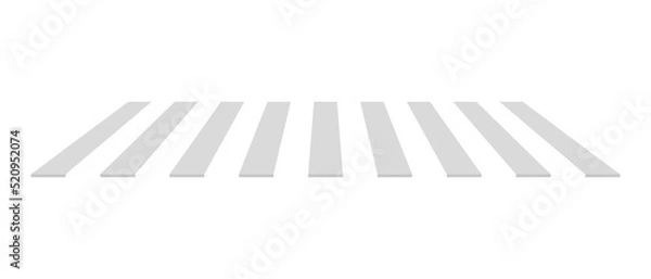 Obraz Long empty crosswalk on white background