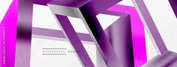Fototapeta 3D cube shapes vector geometric background. Trendy techno business template for wallpaper, banner, background or landing