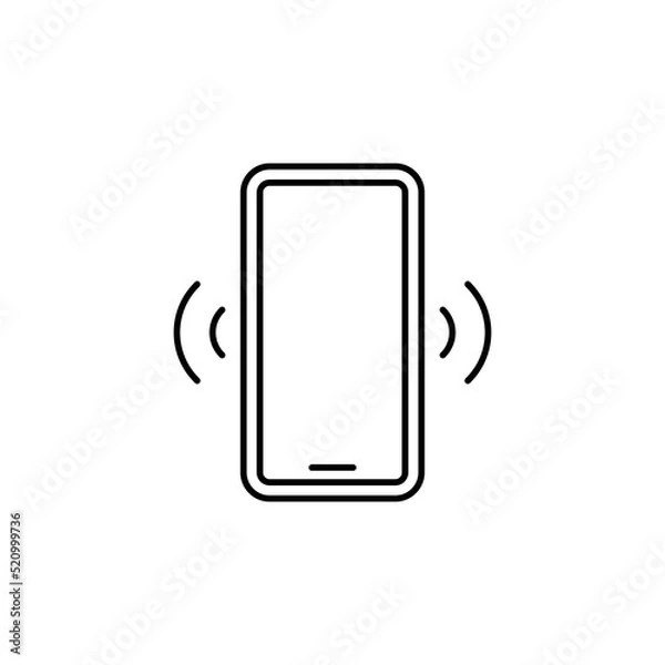 Fototapeta Phone signal icon. Simple outline style. Phone cell, smartphone, wireless, communication concept. Thin line vector illustration isolated on white background. EPS 10.