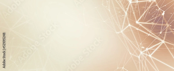 Fototapeta Panoramic abstract dot and triangle connection background., The world is connect and smaller concept, Digital futuristic Earth minimalism background