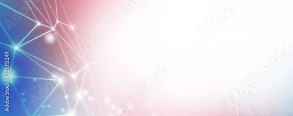 Fototapeta Panoramic abstract dot and triangle connection background., The world is connect and smaller concept, Digital futuristic Earth minimalism background