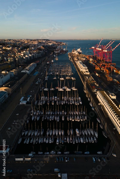 Obraz Aerial view of a marina in city center Lisbon, Portugal